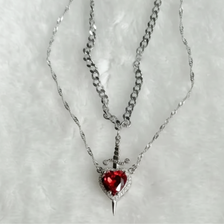 Bloodbound Heart – Ring- & Armband-Set aus 18K vergoldetem Edelstahl