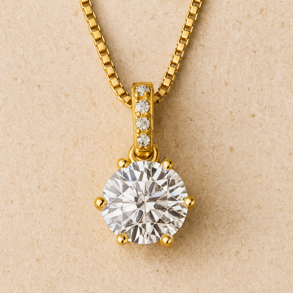 Eternal Grace – Moissanit 925 Sterling Silber Anhänger Halskette