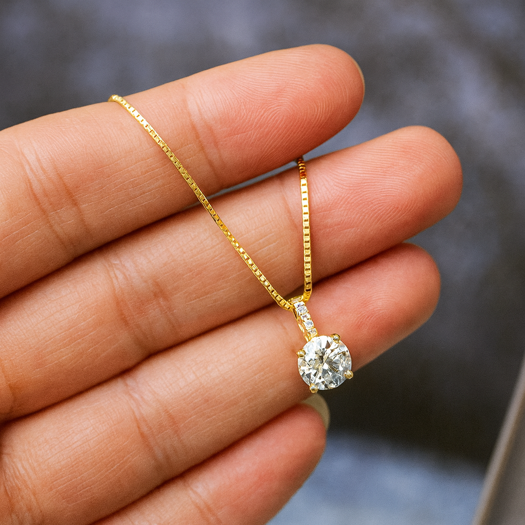 Eternal Grace – Moissanit 925 Sterling Silber Anhänger Halskette