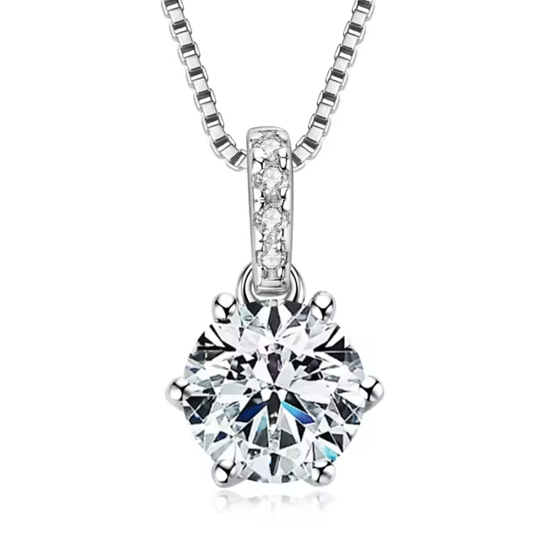 Eternal Grace – Moissanit 925 Sterling Silber Anhänger Halskette