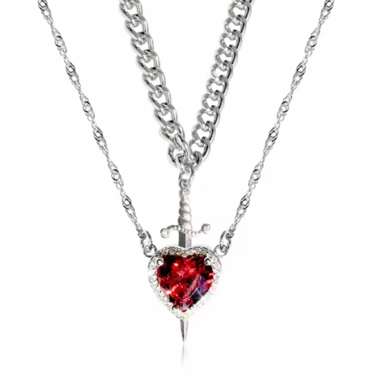 Bloodbound Heart – Ring- & Armband-Set aus 18K vergoldetem Edelstahl