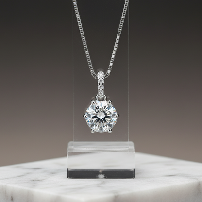 Eternal Grace – Moissanit 925 Sterling Silber Anhänger Halskette