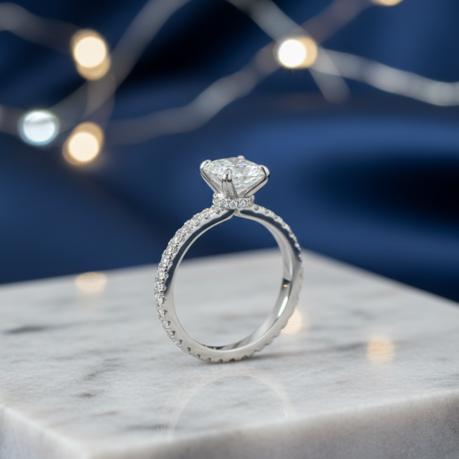 Radiant Halo Ring S925 Silber