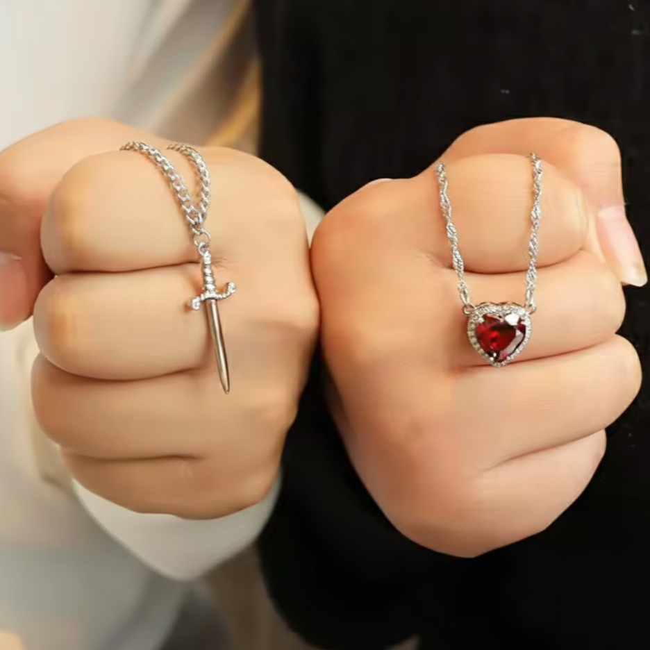Bloodbound Heart – Ring- & Armband-Set aus 18K vergoldetem Edelstahl
