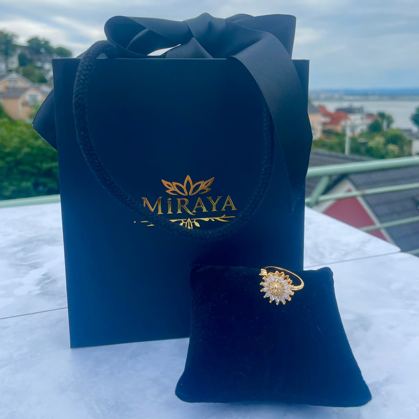 Rotierender, größenverstellbarer Daisy-Ring S925 Silber