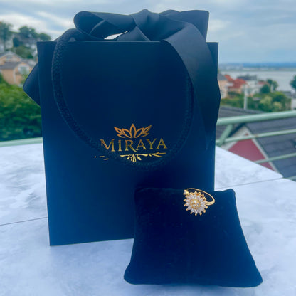 Rotierender, größenverstellbarer Daisy-Ring S925 Silber