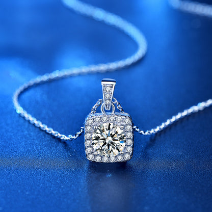 Kealie S925 Silber 1 Karat Moissanit Halskette