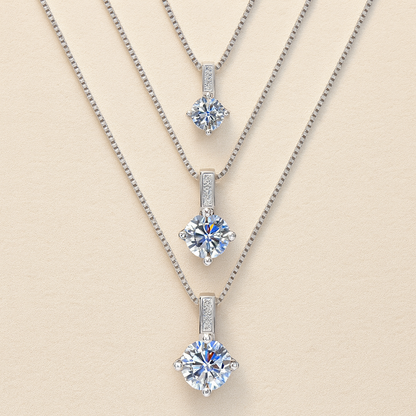 Eternal Grace – Moissanit 925 Sterling Silber Anhänger Halskette