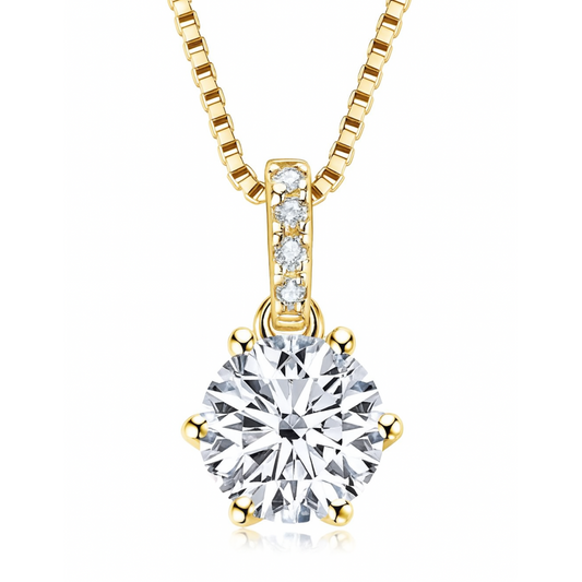 Eternal Grace – Moissanit 925 Sterling Silber Anhänger Halskette
