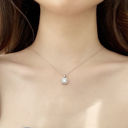 Kealie S925 Silber 1 Karat Moissanit Halskette