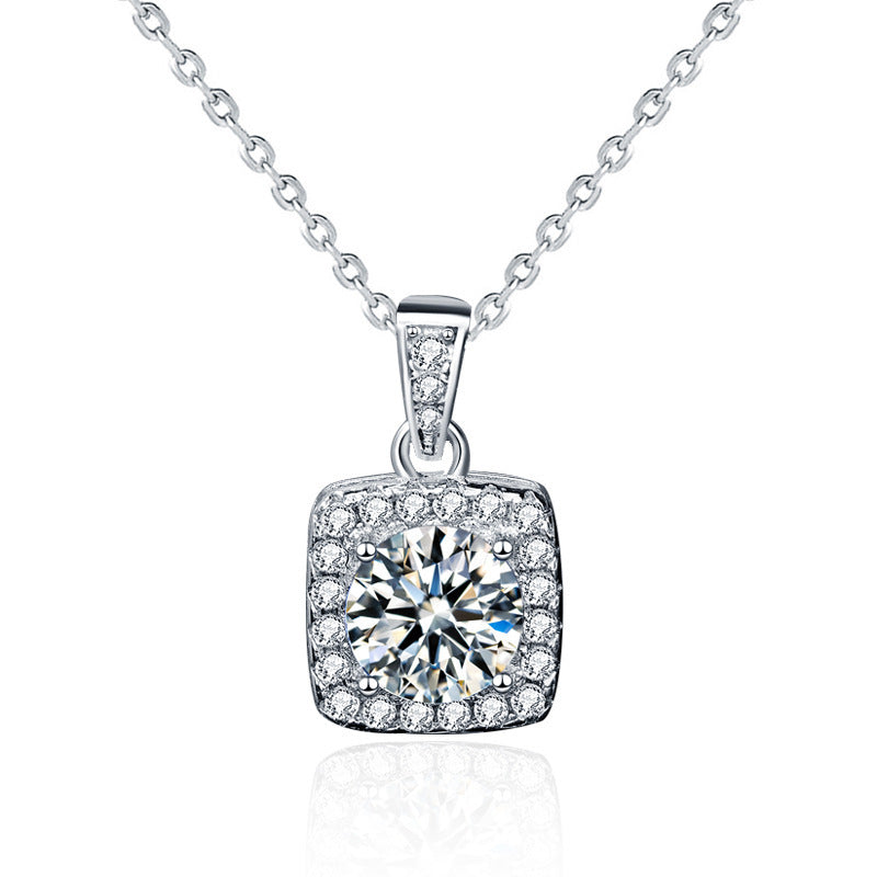 Kealie S925 Silber 1 Karat Moissanit Halskette